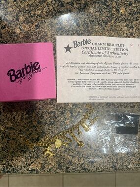 Authentic Barbie Gold Charm Bracelet for girls